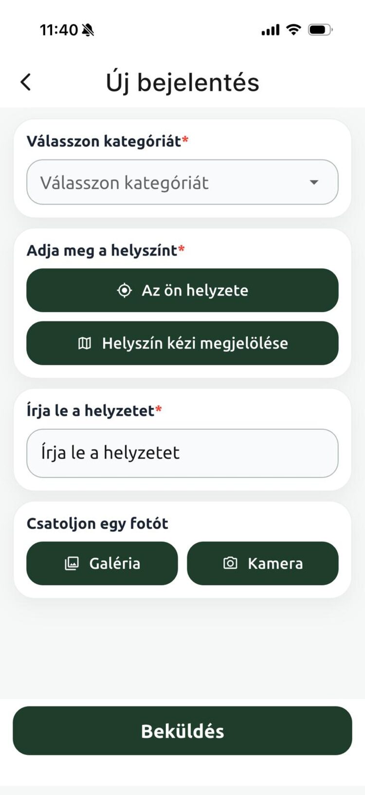 Aplicația mobilă eAdmin – înregistrarea unei sesizări noi