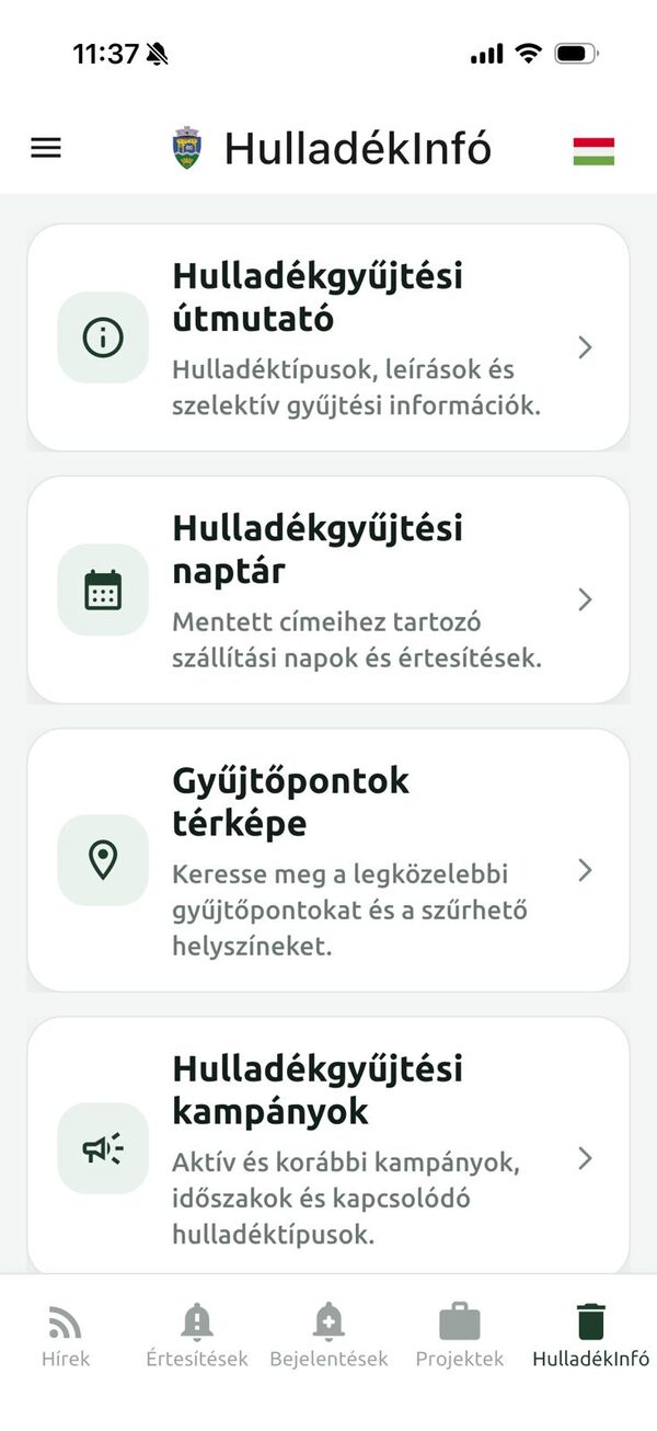 Aplicația mobilă eAdmin – prezentare generală a modulului Info deșeuri