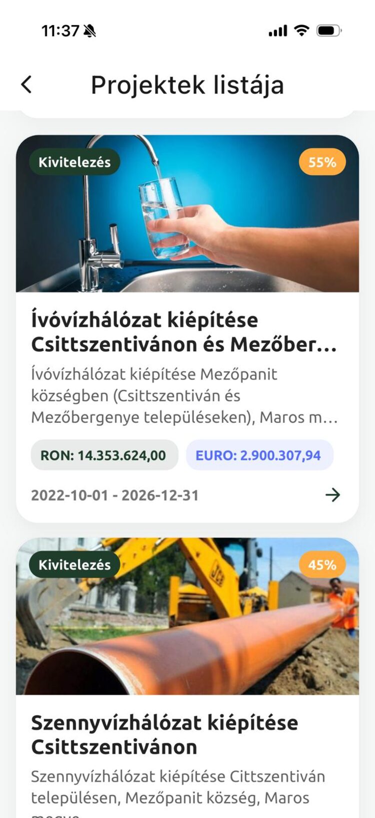 Aplicația mobilă eAdmin – Monitor Investiții, proiecte în derulare